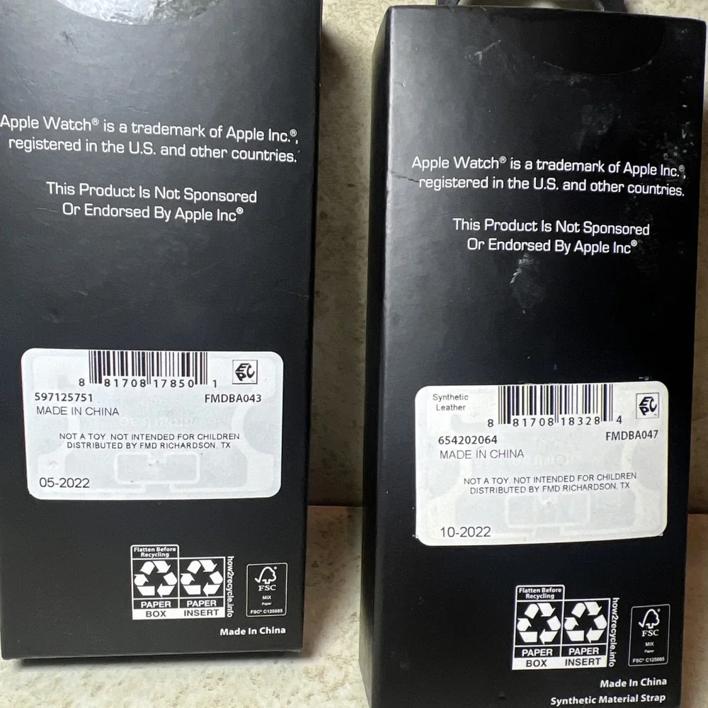 New! Lot Of 3 Watch Bands For Apple Watch (38mm To 41mm) Black Silver‎ Clasp NIB